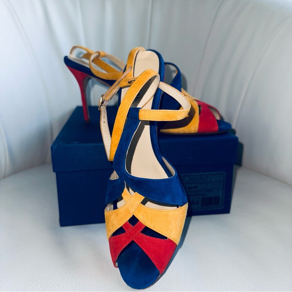 Sarah Flint Colorblock Strappy Heels